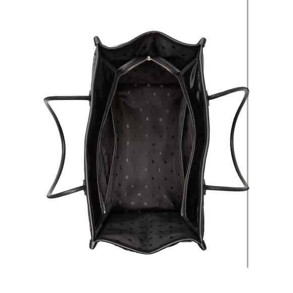 NEW Kate Spade Ella Puffy Black XL Tote Bag Nylon Leather Trim Travel Work Zip - Picture 4 of 9